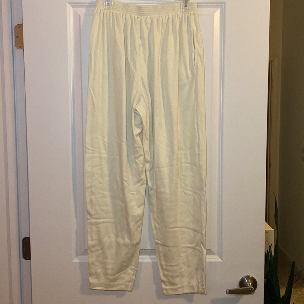 Vintage HMJ Cream Pleated Pants - sweatpants material - XL - Picture 4 of 4